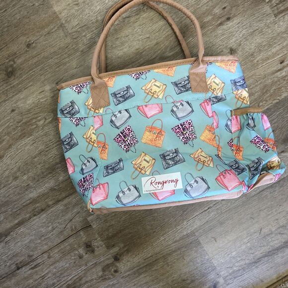 Rongrong Insulated Lunch Tote Bag Purses Pattern picnik work vacation travel - Picture 3 of 9